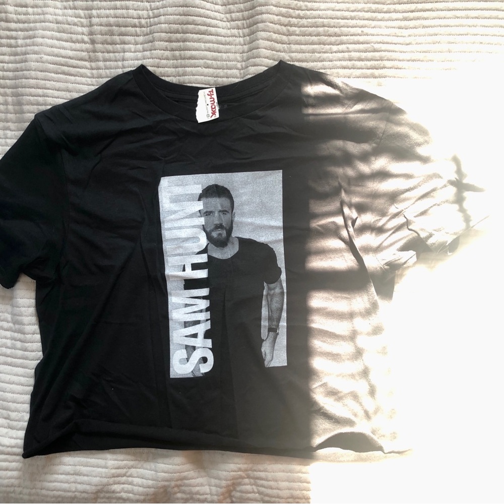 Sam Hunt Black Graphic Crop Top